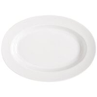 GET ML-14-W Milano 17" x 12" White Oval Platter - 6/Case