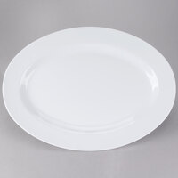 GET OP-621-W Milano 21" x 15" White Melamine Oval Platter
