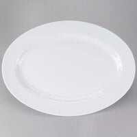 GET OP-621-W Milano 21" x 15" White Melamine Oval Platter