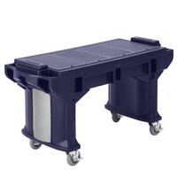 Cambro VBRTL5186 Navy Blue 5' Versa Work Table with Standard Casters - Low Height