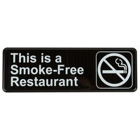 This Is A Smoke-Free Restaurant Sign - Black and White, 9" x 3"