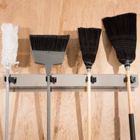 Bobrick B-223 36 inch Stainless Steel Mop / Broom Rack with 4 Holders
