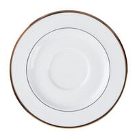CAC GRY-2 Golden Royal 5 3/4" Bright White Porcelain Saucer - 36/Case