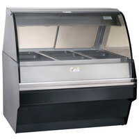 Alto-Shaam TY2SYS-48/P BK Black Heated Display Case with Curved Glass and Base - Self Service 48 inch