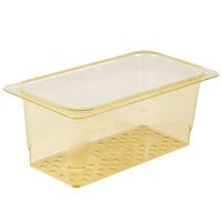 Cambro 35CLRHP150 H-Pan™ 1/3 Size Amber High Heat Plastic Colander Pan - 5 inch Deep