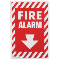 Buckeye Fire Alarm Adhesive Label with Border - Red and White, 13 inch x 8 inch