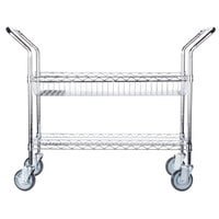 Regency Chrome 1 Shelf and 1 Basket Utility Cart - 18 inch x 36 inch