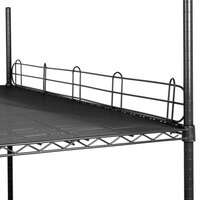 Regency 60 inch Black Epoxy Wire Shelf Ledge for Wire Shelving - 60 inch x 4 inch