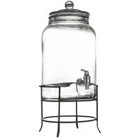 The Jay Companies 210942-GB 2.75 Gallon Montgomery Glass Beverage Dispenser with Metal Stand