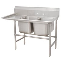 Advance Tabco 94-2-36-36 Spec Line Two Compartment Pot Sink with One Drainboard - 76 inch - Left Drainboard