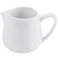CAC PC-404 Bright White Porcelain 4 oz. Creamer with Handle - 36/Case