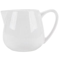 CAC PC-406 Bright White Porcelain 6 oz. Creamer with Handle - 36/Case