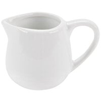 CAC PC-401 Bright White Porcelain 1.5 oz. Creamer with Handle - 48/Case