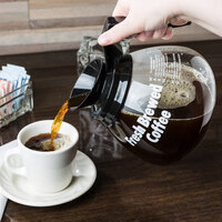 Grindmaster 98005 64 oz. Glass Coffee Decanter with Black Handle - 3/Case