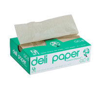 Durable Packaging 8" x 10 3/4" Green Choice Interfolded Kraft Unbleached Brown Soy Wax Deli Sheets