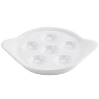 CAC ESD-9 Gourmet 8 1/4 inch Bright White Porcelain Escargot Dish - 36/Case