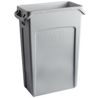 Rubbermaid FG354060GRAY 92 Qt. / 23 Gallon Slim Jim Gray Rectangular Trash Can