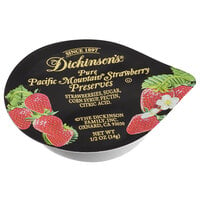 Dickinson's .5 oz. Pure Pacific Mountain Strawberry Preserves Portion Cups - 200/Case