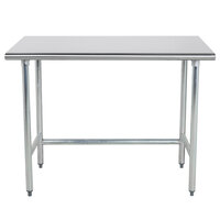 Advance Tabco TGLG-304 30 inch x 48 inch 14 Gauge Open Base Stainless Steel Commercial Work Table