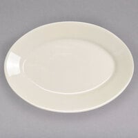 Homer Laughlin by Steelite International HL15000 6 1/8" Ivory (American White) Rolled Edge Oval China Platter - 36/Case