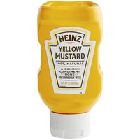 Heinz 13 oz. Upside Down Yellow Mustard Squeeze Bottle - 16/Case