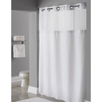 It's A Snap! HBH19SL0157 White RePET One PLANET Shower Curtain Liner with Magnets - 70 inch x 57 inch