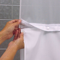 It's A Snap! HBH19SL0157 White RePET One PLANET Shower Curtain Liner with Magnets - 70 inch x 57 inch