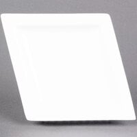 CAC DM-13 White Diamond 12" x 9 1/2" Bright White Porcelain Narrow Rim Dinner Plate - 12/Case