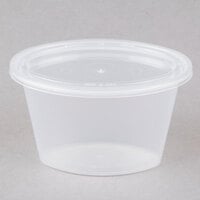 Pactiv Newspring E504 ELLIPSO 4 oz. Oval Plastic Souffle / Portion Cup with Lid - 500/Case