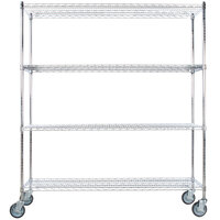 Regency 24 inch x 60 inch NSF Chrome 4-Shelf Kit with 64 inch Posts and Casters