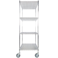 Regency 24 inch x 60 inch NSF Chrome 4-Shelf Kit with 64 inch Posts and Casters