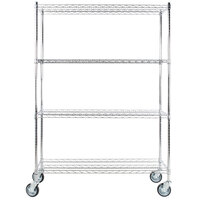 Regency 18 inch x 48 inch NSF Chrome 4-Shelf Kit with 64 inch Posts and Casters