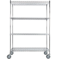 Regency 24 inch x 48 inch NSF Chrome 4-Shelf Kit with 64 inch Posts and Casters