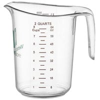 WebstaurantStore 2 Qt. (8 Cups) Clear Polycarbonate Measuring Cup