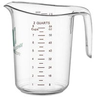 WebstaurantStore 2 Qt. (8 Cups) Clear Plastic Measuring Cup