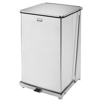 Rubbermaid FGST40SSPL The Defenders 25 Gallon Stainless Steel Square Medical Step Can with Rigid Plastic Liner
