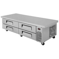 Turbo Air TCBE-82SDR-E-N 84 inch Four Drawer Refrigerated Chef Base with Extended Top
