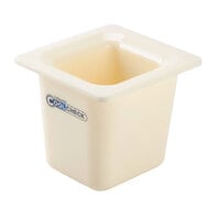 Carlisle CM1104C1402 Coldmaster CoolCheck 1/6 Size White Cold ABS Plastic Food Pan - 6 inch Deep