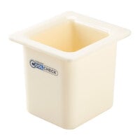 Carlisle CM1105C1402 Coldmaster CoolCheck 1/6 Size White High Capacity Cold ABS Plastic Food Pan - 6 inch Deep