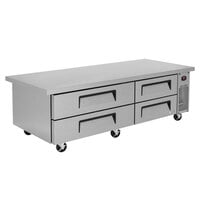 Turbo Air TCBE-72SDR-E-N 72 inch Four Drawer Refrigerated Chef Base with Extended Top
