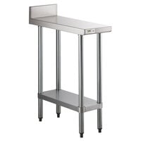 Regency 30" x 12" 18-Gauge 304 Stainless Steel Equipment Filler Table with Backsplash and Galvanized Undershelf