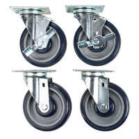 Hatco HDW-CASTER-5 Equivalent 5 inch Swivel Plate Casters with Brake - 4/Set