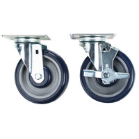 Hatco HDW-CASTER-5 Equivalent 5 inch Swivel Plate Casters with Brake - 4/Set