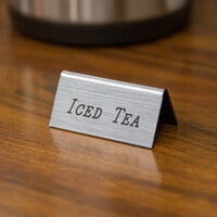 Cal-Mil 228-5-10 Silver Iced Tea Beverage Tent - 3 inch x 1 inch x 1 1/2 inch