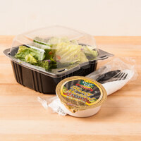Polar Pak 29567 5 inch x 5 inch PET Black and Clear Hinged Take-out Container - 20/Pack