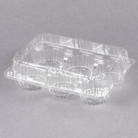 Polar Pak 2466 6 Compartment Low Dome Clear Cupcake / Muffin Takeout Container - 20/Pack