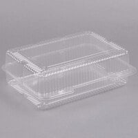Polar Pak 2134 12" x 8" x 4" Jumbo Utility Clear Hinged Deep Takeout Container - 15/Pack