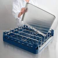 Vollrath 52669 Signature Full-Size Royal Blue Open End Steam Table Pan Rack