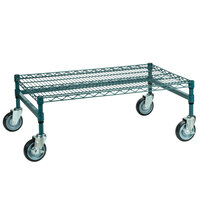 Regency 24 inch x 36 inch x 14 inch Green Epoxy Coated Mobile Dunnage Rack Kit with Tubular Frame - 600 lb. Capacity