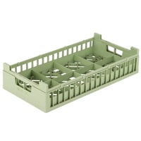 Vollrath 52805 Signature Half-Size Light Green 8 Compartment 4 1/8" Tall Cup Rack